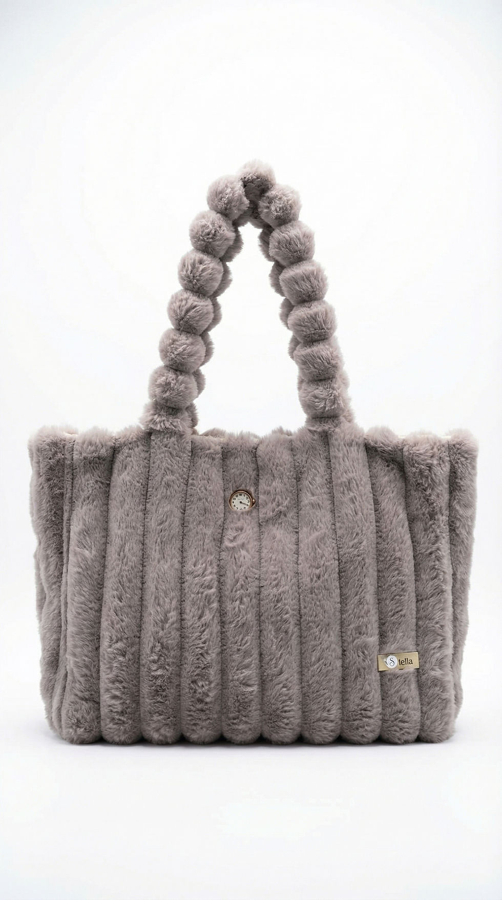 Thumbnail: Stella Doudou I Black Faux Fur Tote Bag