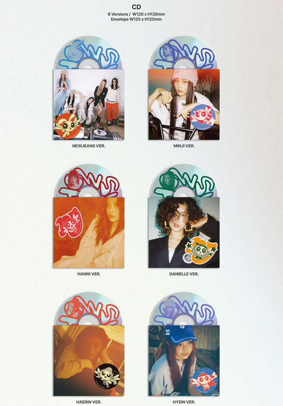 Miniature : Les 6 versions CD de l'album How Sweet de NewJeans.
