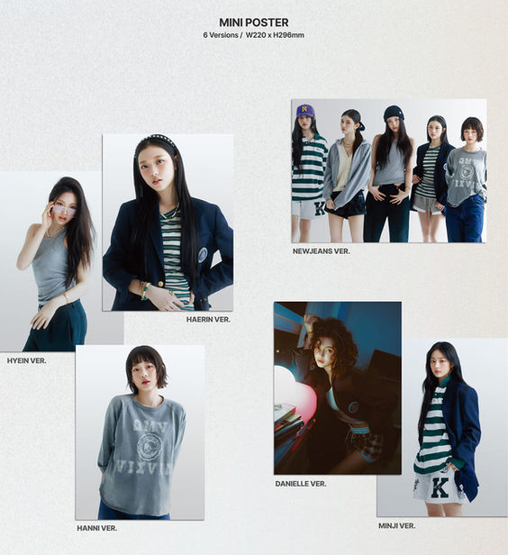Miniature : 6 versions de mini posters NewJeans How Sweet Standard.
