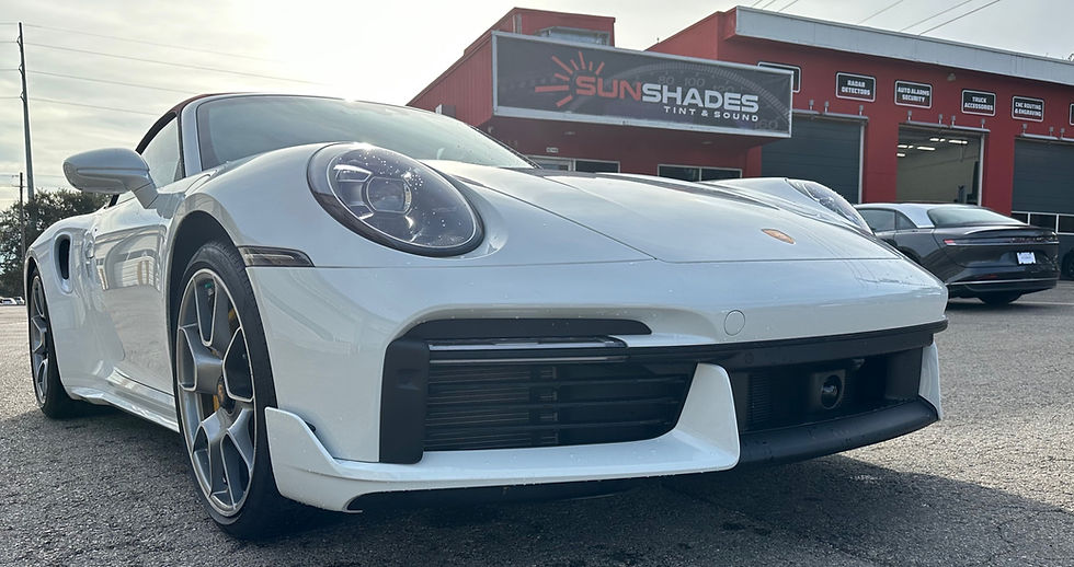 Porsche 911 completed electronics integration at Sunshades Tint & Sound in Austin