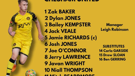 Starting Line-Up v Chesham