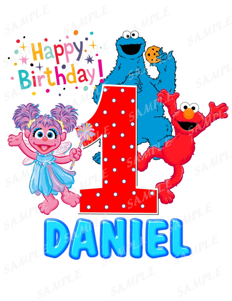 Download Sesame Street Iron On Transfer Birthday Shirt Abby Elmo