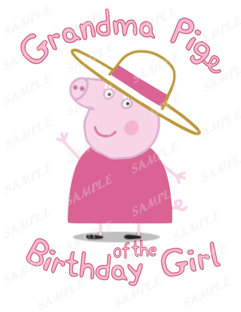 Download Peppa Pig Birthday T Shirt Heat Transfer Grandma Pig Instant Download