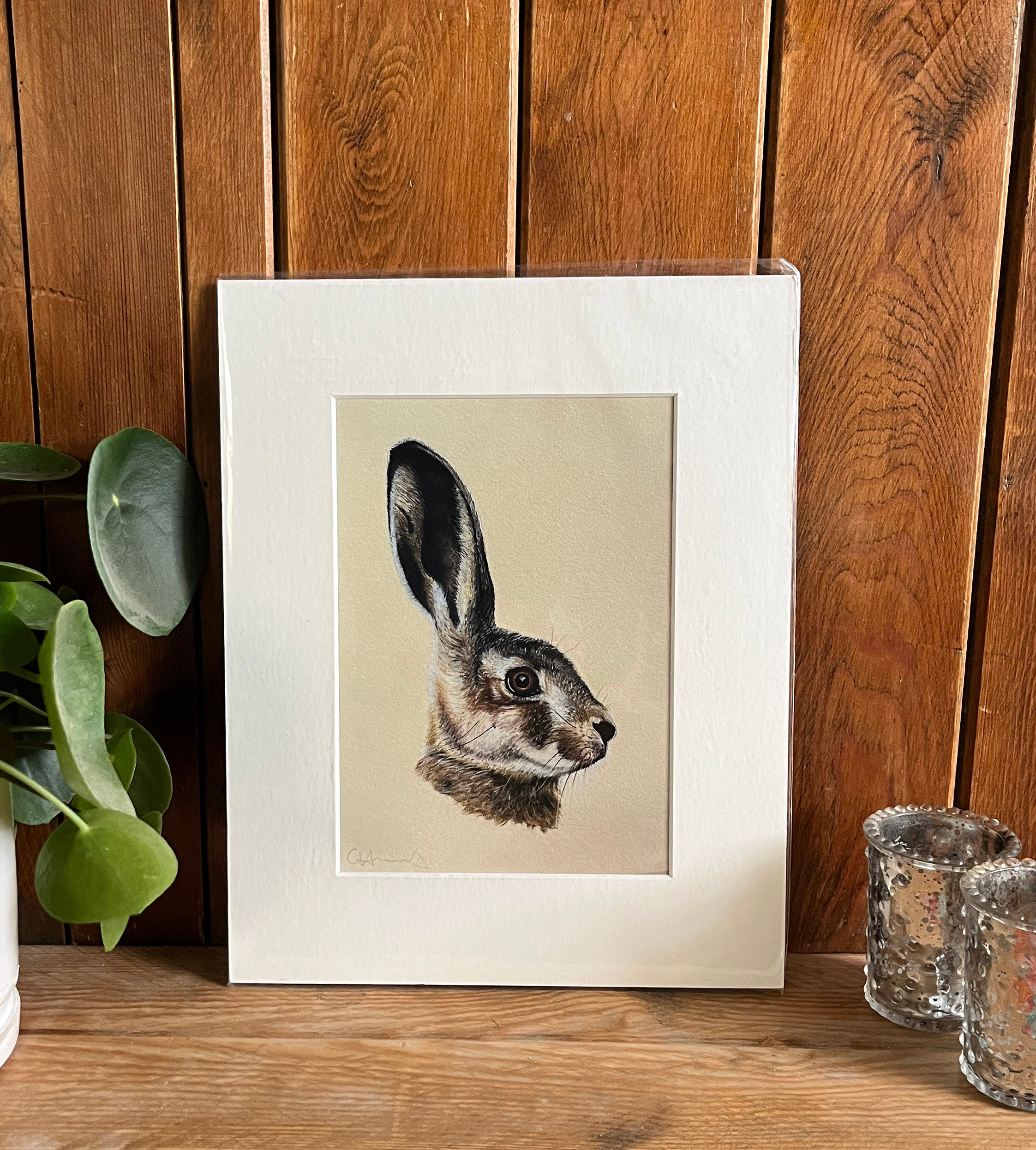Mounted Medium Giclee Print "Hare"