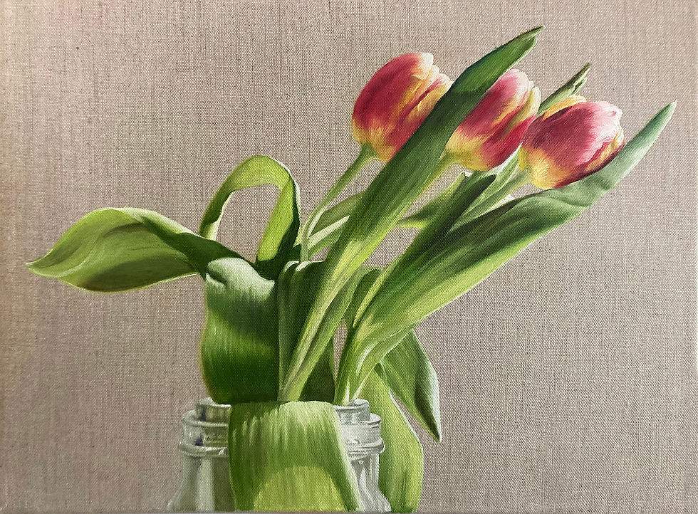 Thumbnail: Mounted Medium Giclee Print "Red & Yellow Tulips"