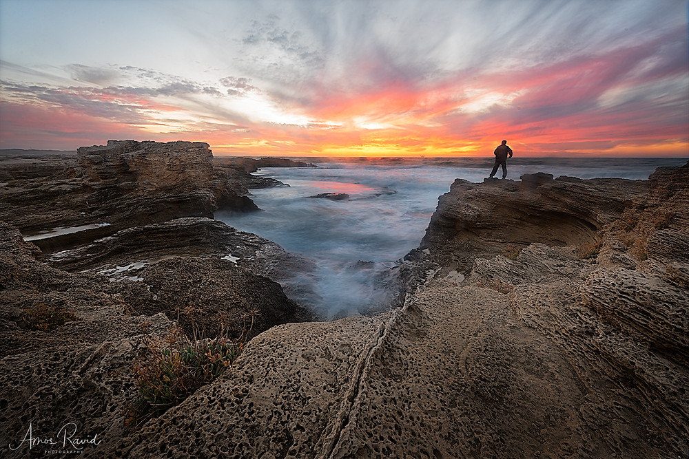 Sunset at Dor Habonim Beach, Israel חוף דור הבונים. צילום עמוס רביד