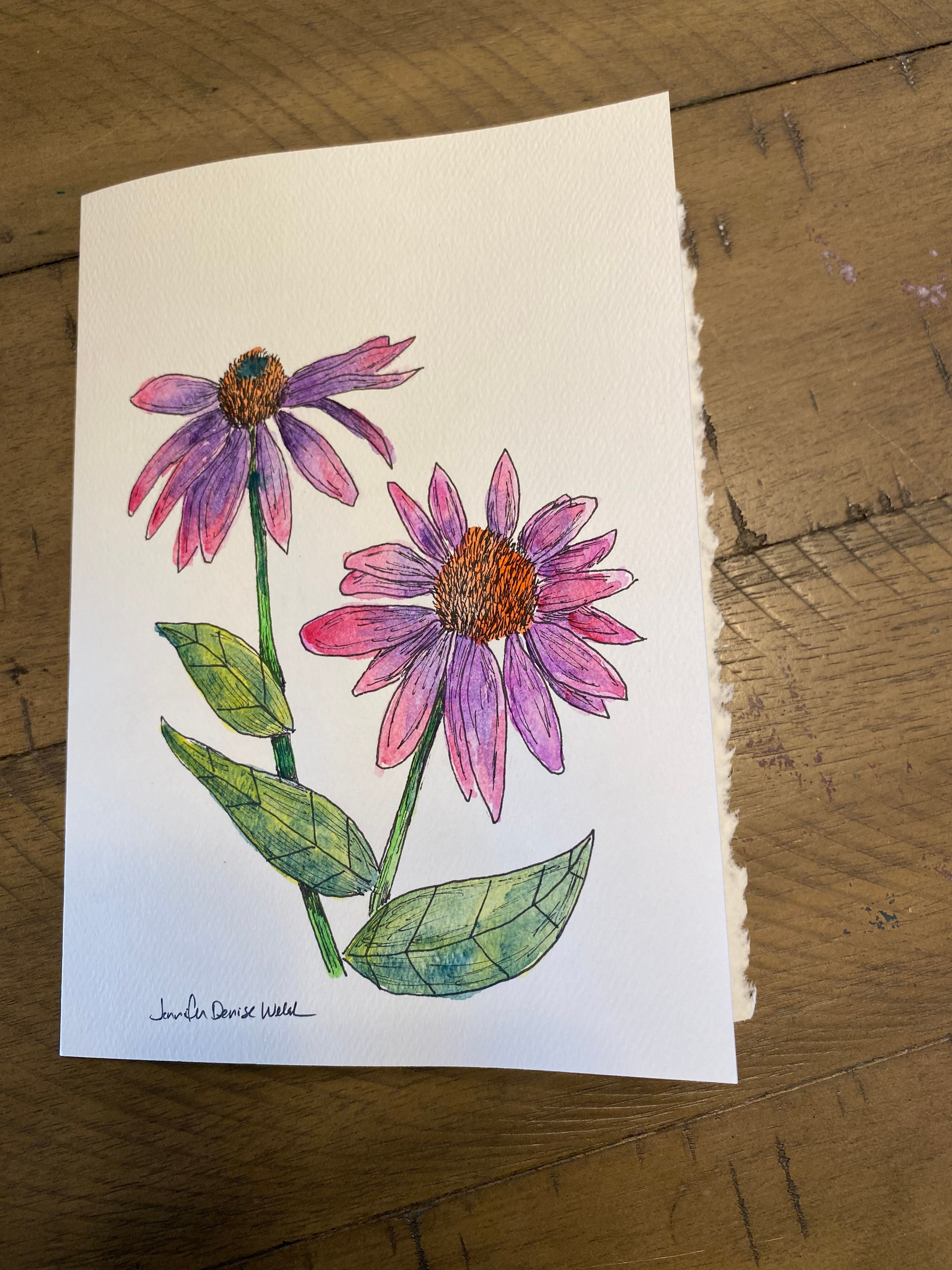 Watercolor Flower Notecard