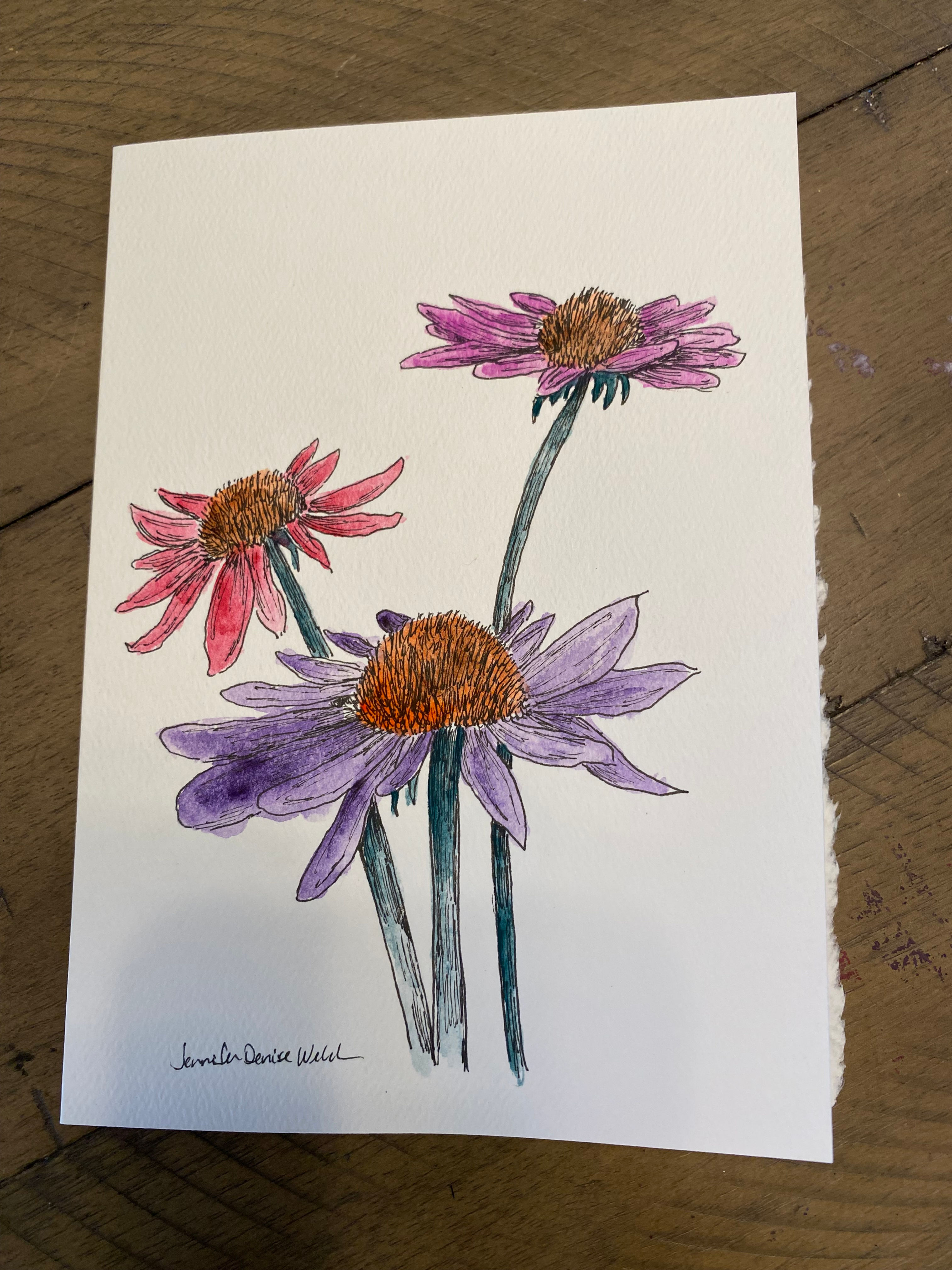 Watercolor Flower Notecard