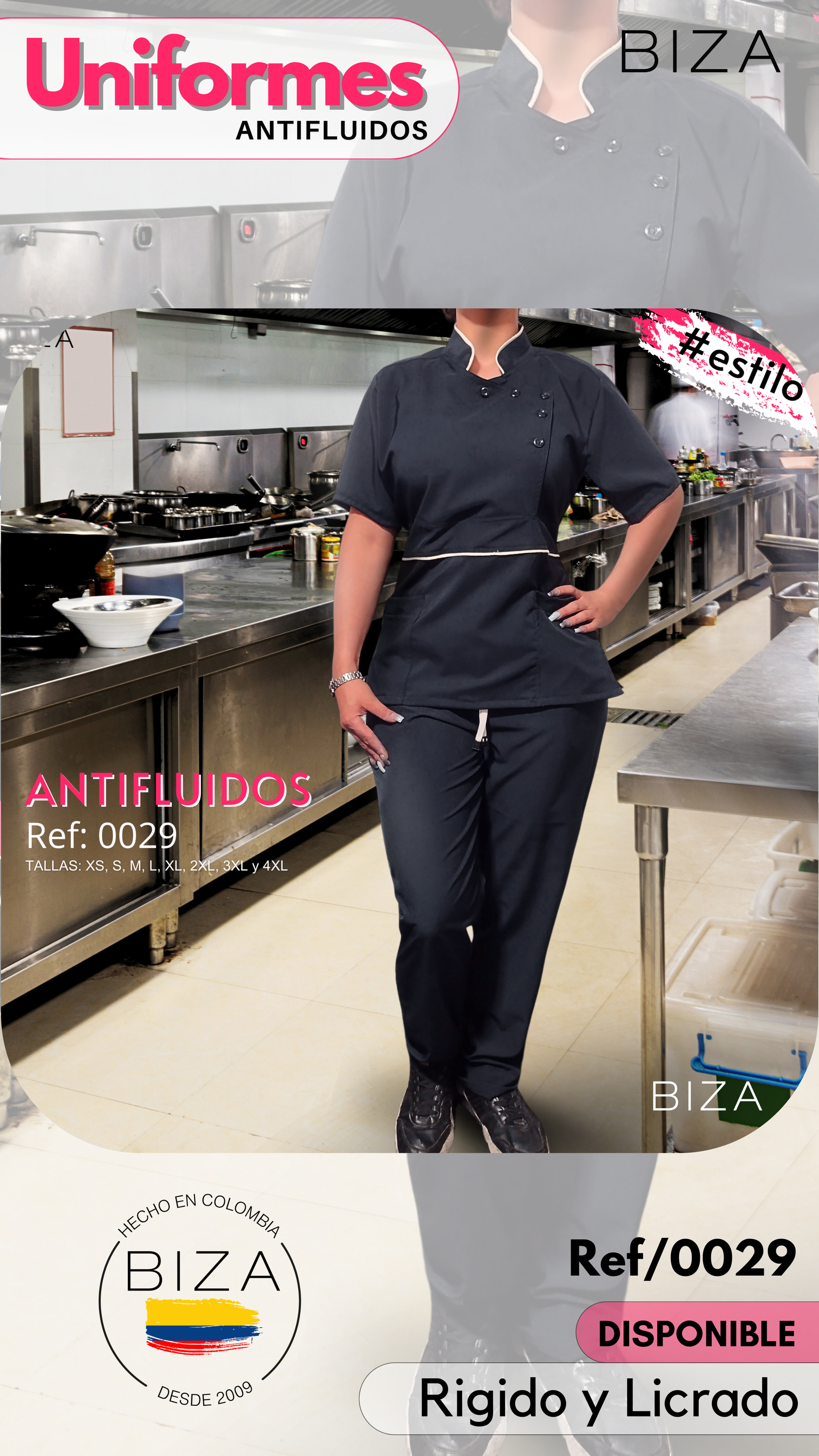 Uniforme Antifluido Licrado  Ref:0029