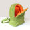 Thumbnail: Lime recycled backpack with orange lining