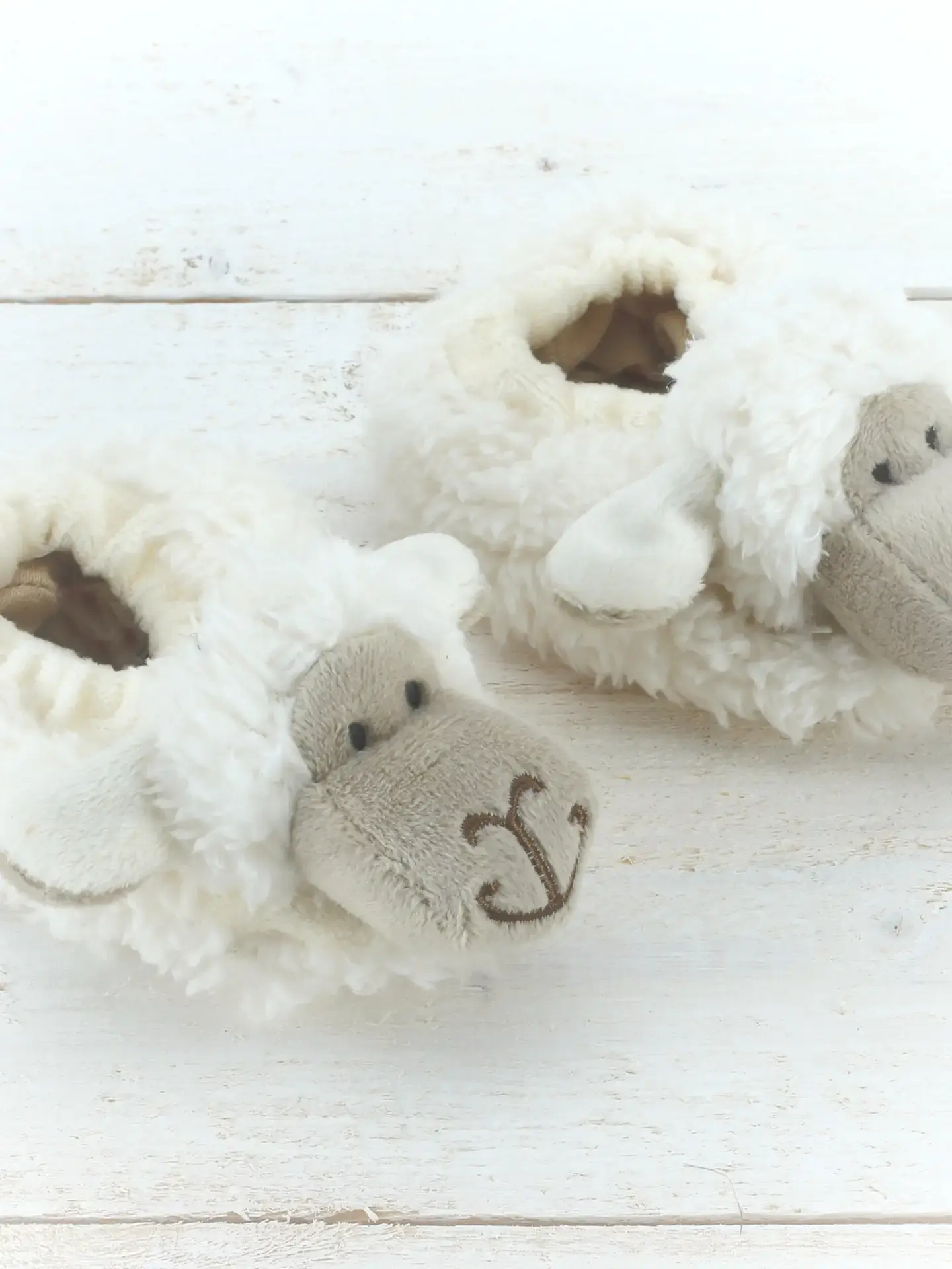 Sheep Soft Plush Baby Slippers House Shoes, 0-6 Months