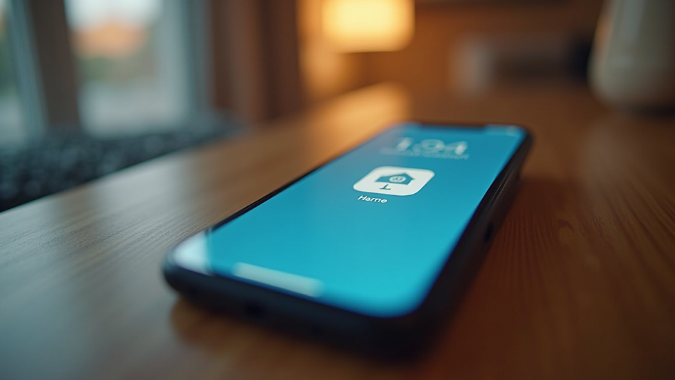 Close-up of a smartphone screen showing a home security app interface