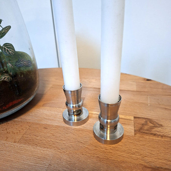Miniature : lot de 2 bougeoirs inox