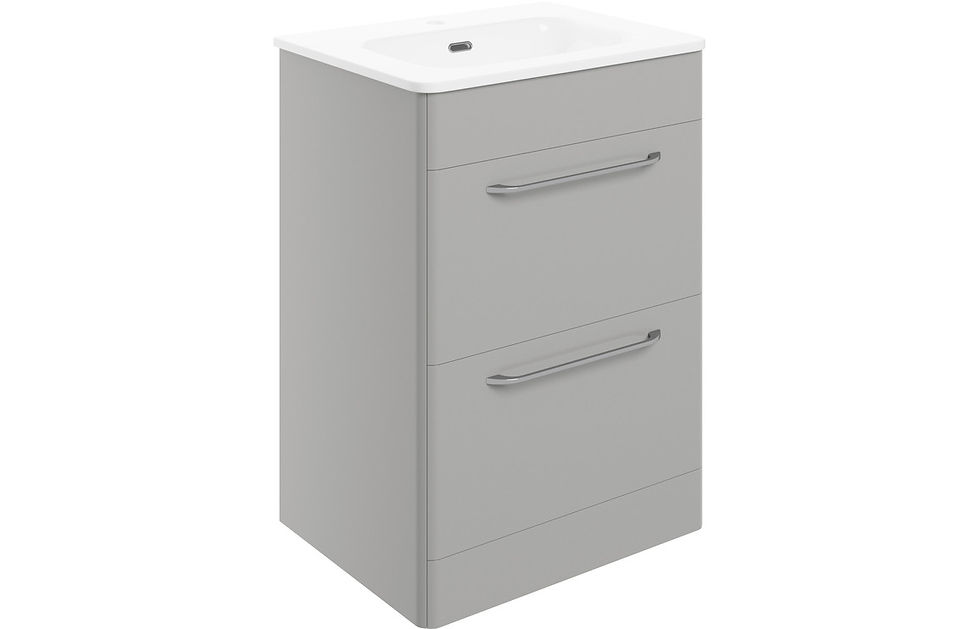 Carrara 610mm 2 Drawer Floor Unit & Basin