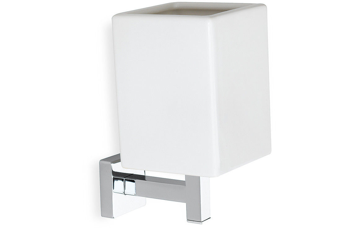 Veloce Wall Mounted Tumbler Chrome & White