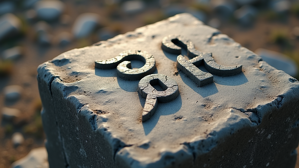 High angle view of two zodiac signs symbols carved in stone