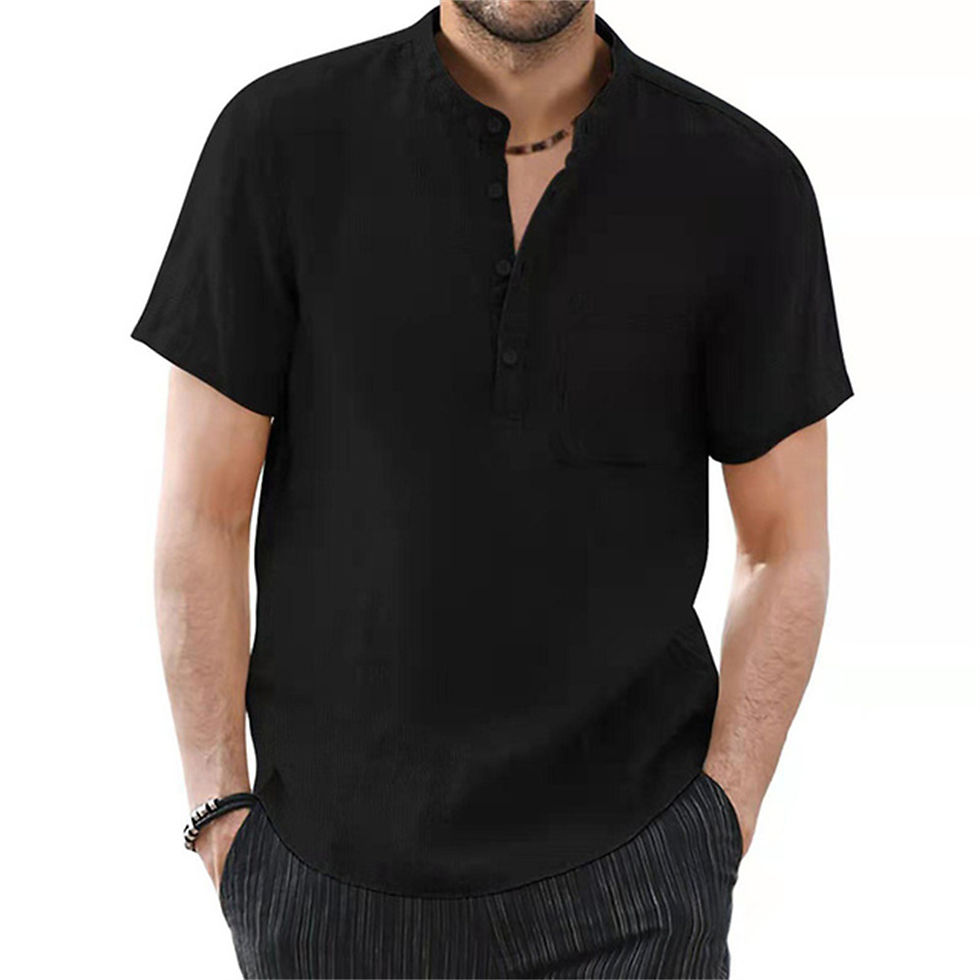 Thumbnail: Men's Short Sleeve T-Shirt Cotton and Linen Casual Men T-Shirts Solid Color