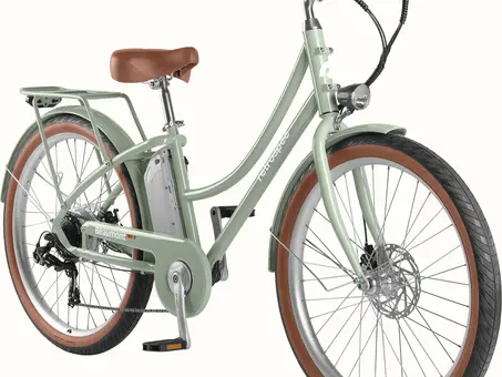 Eye-Catching Mint Colored RETROSPEC® Beaumont Rev 2 City Electric Bike - Step Through: Perfect for Cruising Around Town