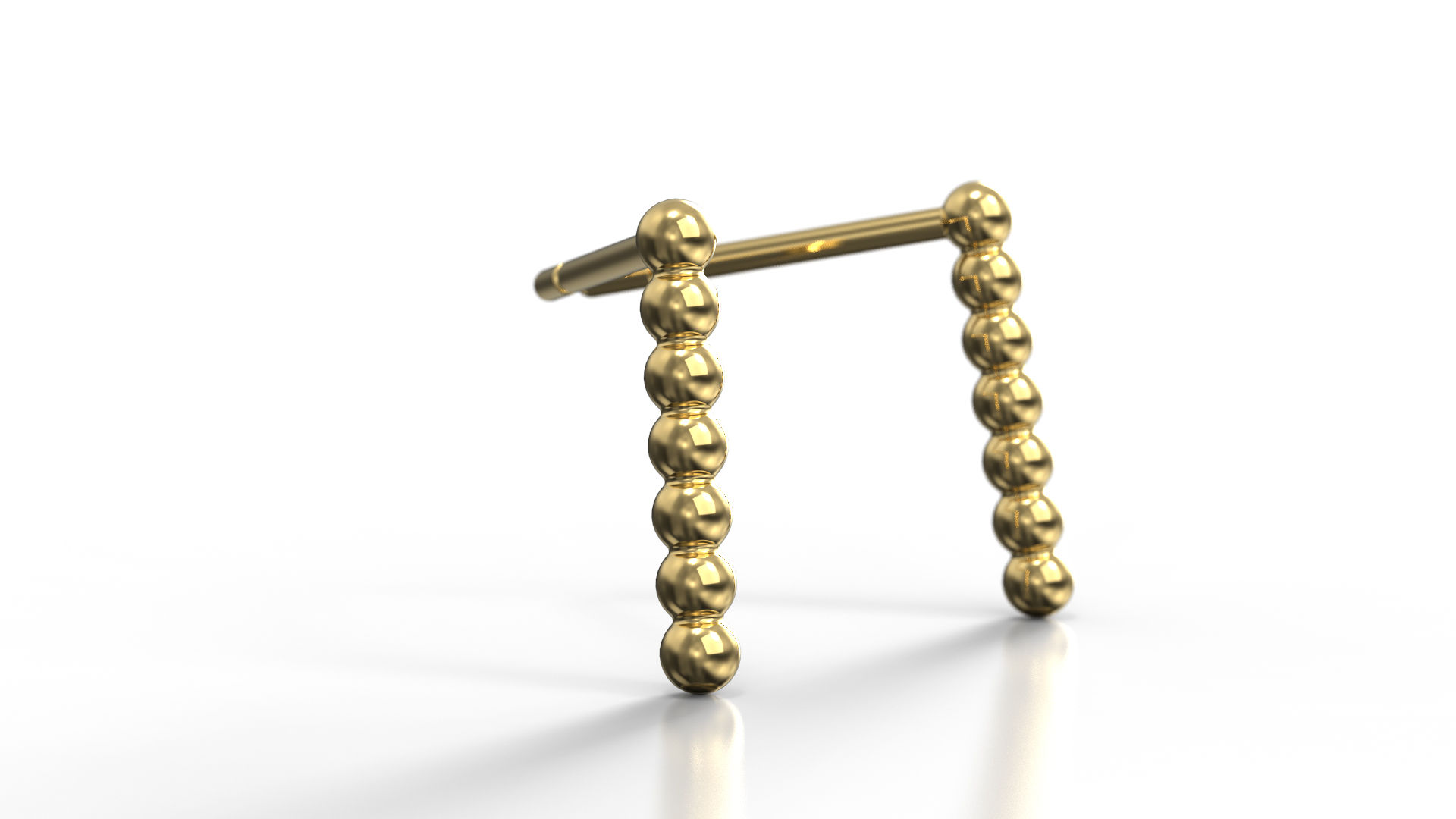 Beaded Earrings Yellow Gold