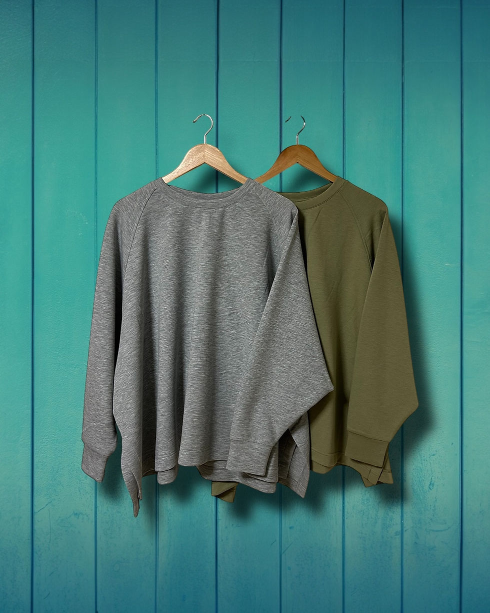 サムネイル： SansSouci　ソフトダンボールニットワイルドシルエット長袖プルオーバー(グレー)