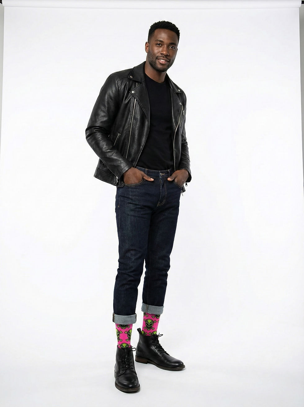 Thumbnail: Pink Skull Socks  S002