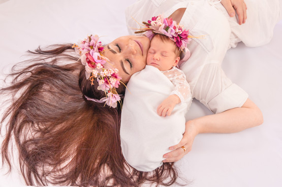 Newborn with mommy