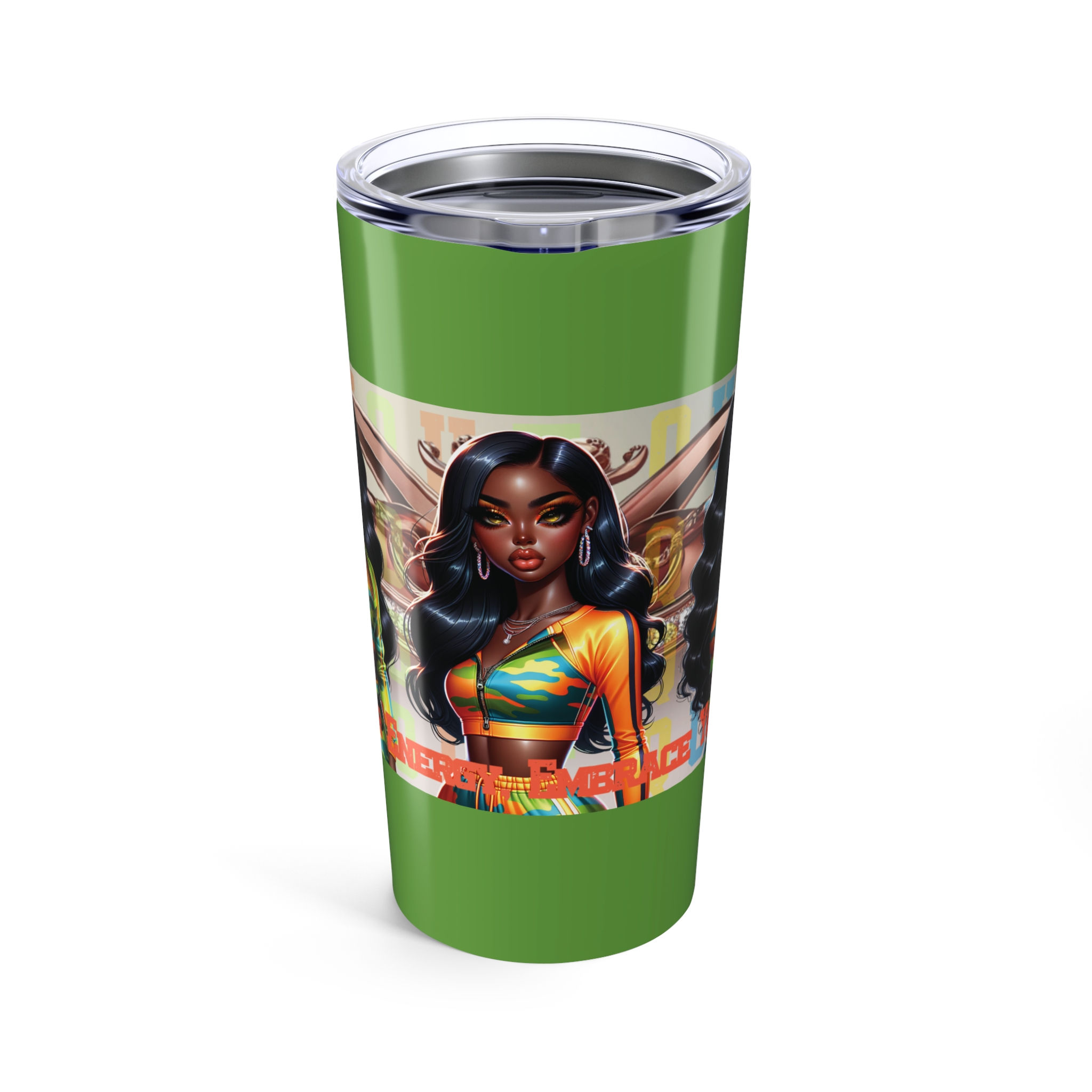 Afro-centric Graphic Tumbler, Work Out Queens 22oz Travel Mug, Eco-friendly Mug