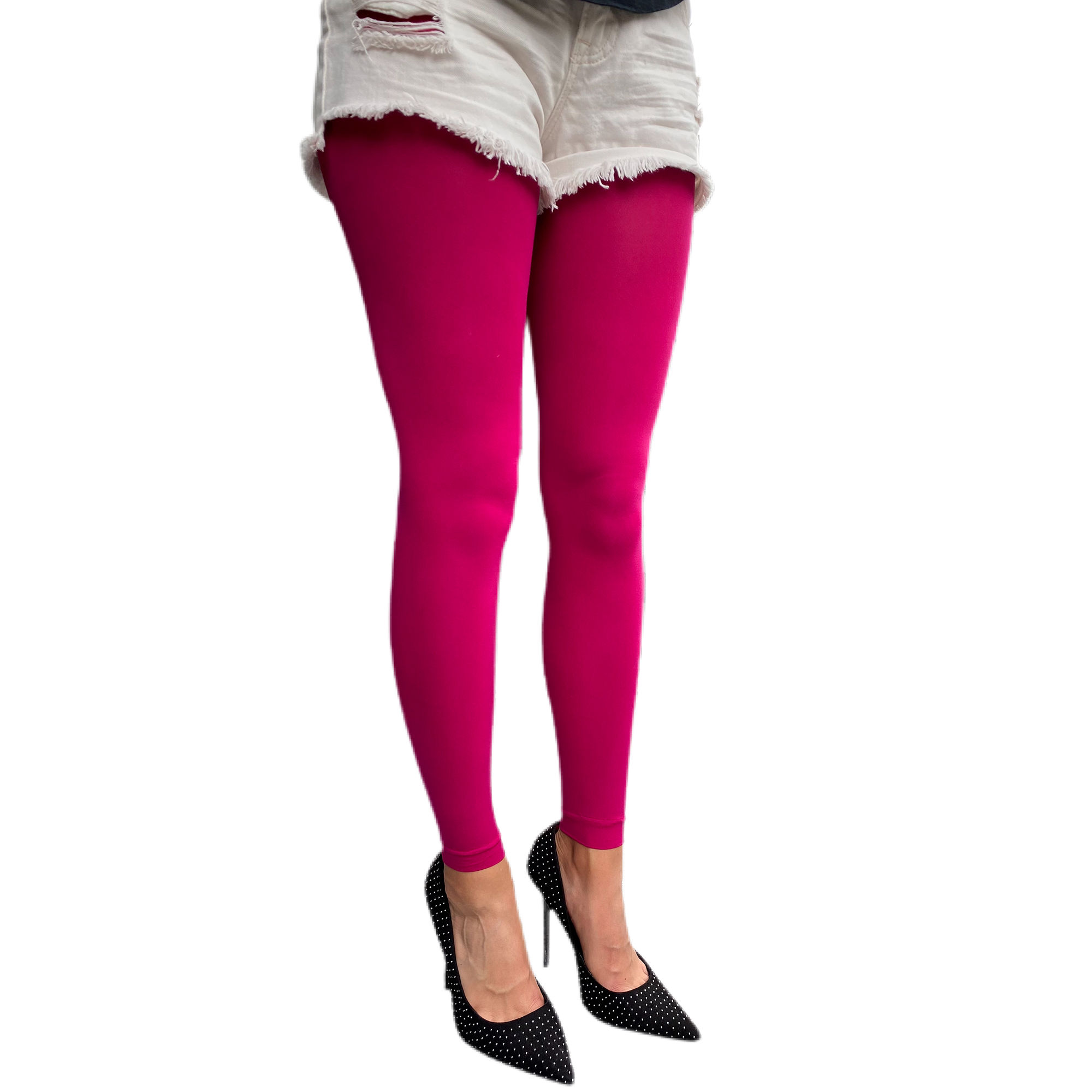 Cherry Pink Footless Tights For Women Malka Chic