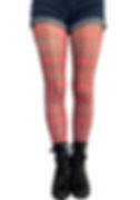 Red Plaid Patterned Tights for Women