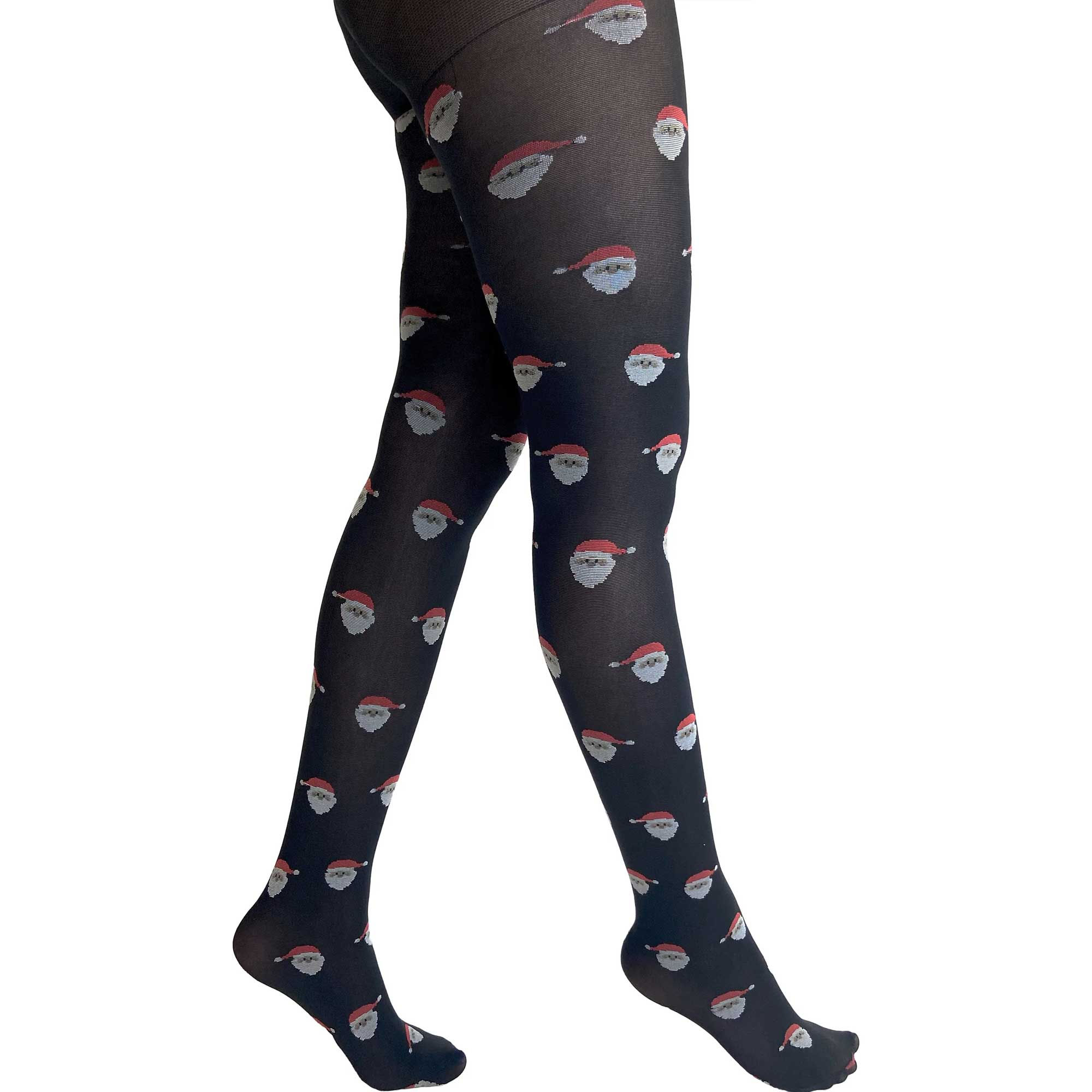 Black Santa Christmas Tights