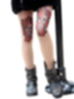 Skull and Roses Sheer Tattoo Tights for Women