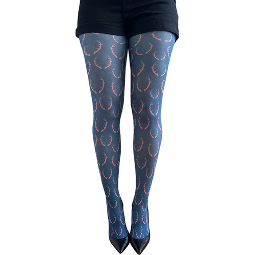 Christmas Tights Antler for Women Plus Size Malka Chic