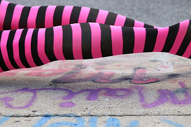 Pink Striped Tights Malka Chic Street Art Photoshoot