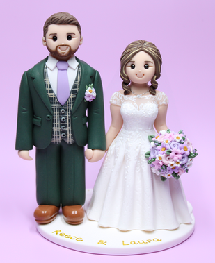 Personalised bride and groom wedding cake topper