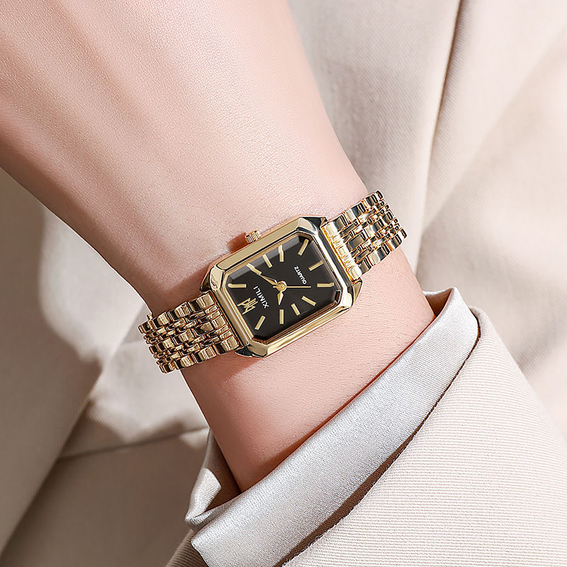 Thumbnail: Luxury Women Watches Fashion Rectangle Ladies Steel Band Quartz Watch Reloj Muje