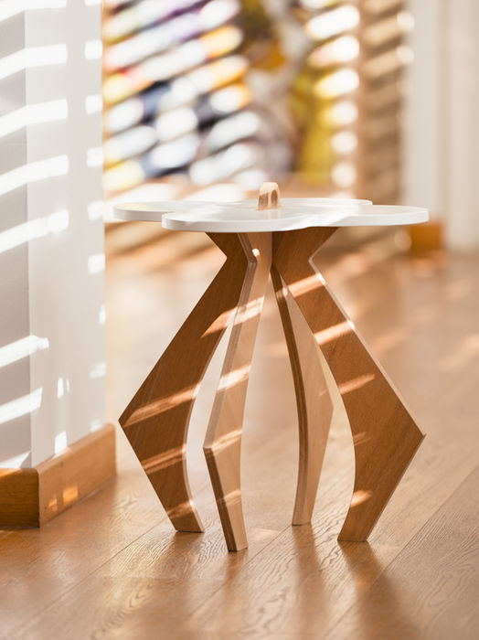 Thalis Nicolaou Studio based in Nicosia, Cyprus: contemporary handcrafted colorful furniture with functionality, aesthetics, and practicality. Unique playful interior side tables, product FEEBLE. Playful at sight, easy to carry.