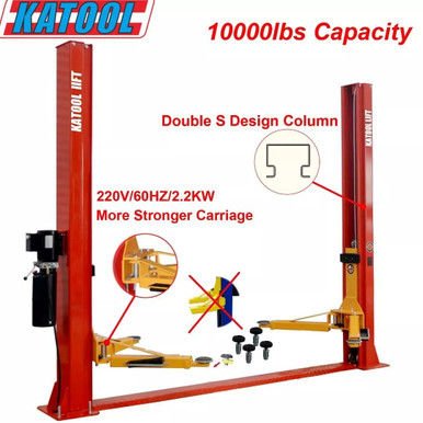 Thumbnail: Katool KT-H100 Two-Post Overhead Lift – 10,000 lb Capacity