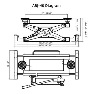 Thumbnail: APlusLift ABJ-40 Air-Operated Sliding Bridge Jack – 4,000 lb Capacity