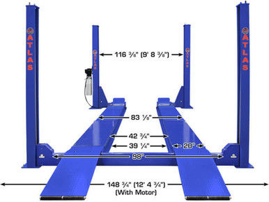 Thumbnail: Atlas Platinum PVL14OF-EXT Open Front Alignment Lift – 14,000 lb, ALI Certified
