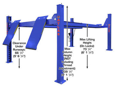Thumbnail: Atlas Platinum PVL14OF-EXT Open Front Alignment Lift – 14,000 lb, ALI Certified