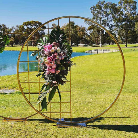 Golden Round Half Mesh Backdrop by Little Aussie Teepees