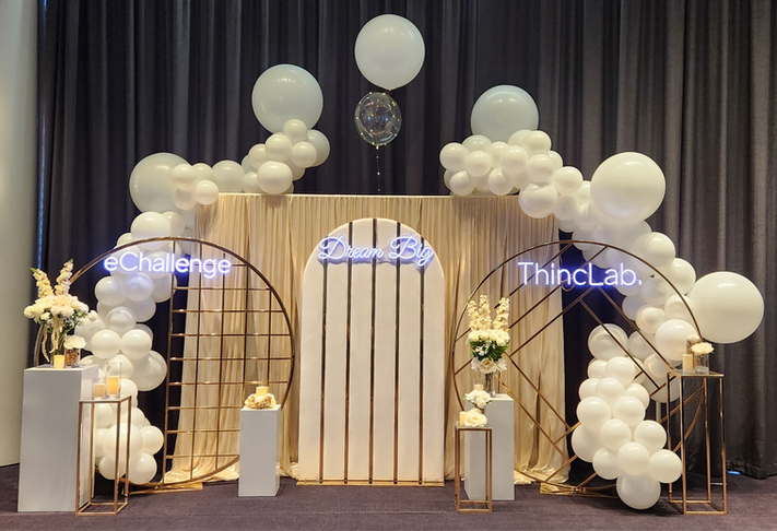Velvet arch backdrop at TnincLab SkyCity Ballroom Adelaide