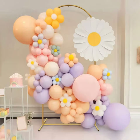 Golden Round Arch with balloon garland by Little Aussie Teepees