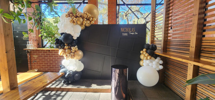 Luxe panel backdrop hire for themed party in Adelaide