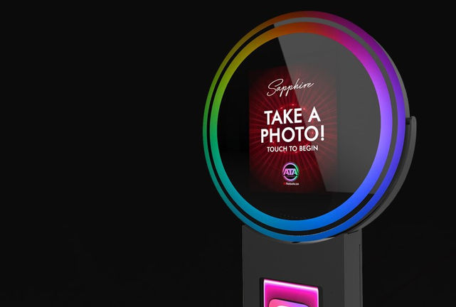 Wedding guests using props at the Posh Mirror Booth – Adelaide Starlight Entertainment