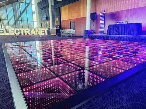 Luxury 3D LED Infinity Mirror Dance Floor for Adelaide Weddings with Customizable Lighting