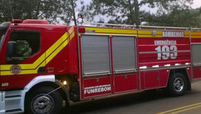 Bombeiros de Água Doce combatem incêndio em vegetação nas proximidades de vinícola