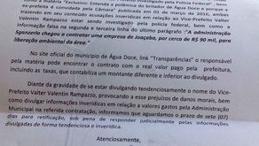 "Ameaça à imprensa": Prefeitura de Água Doce afirma que vice-prefeito não é investigado e