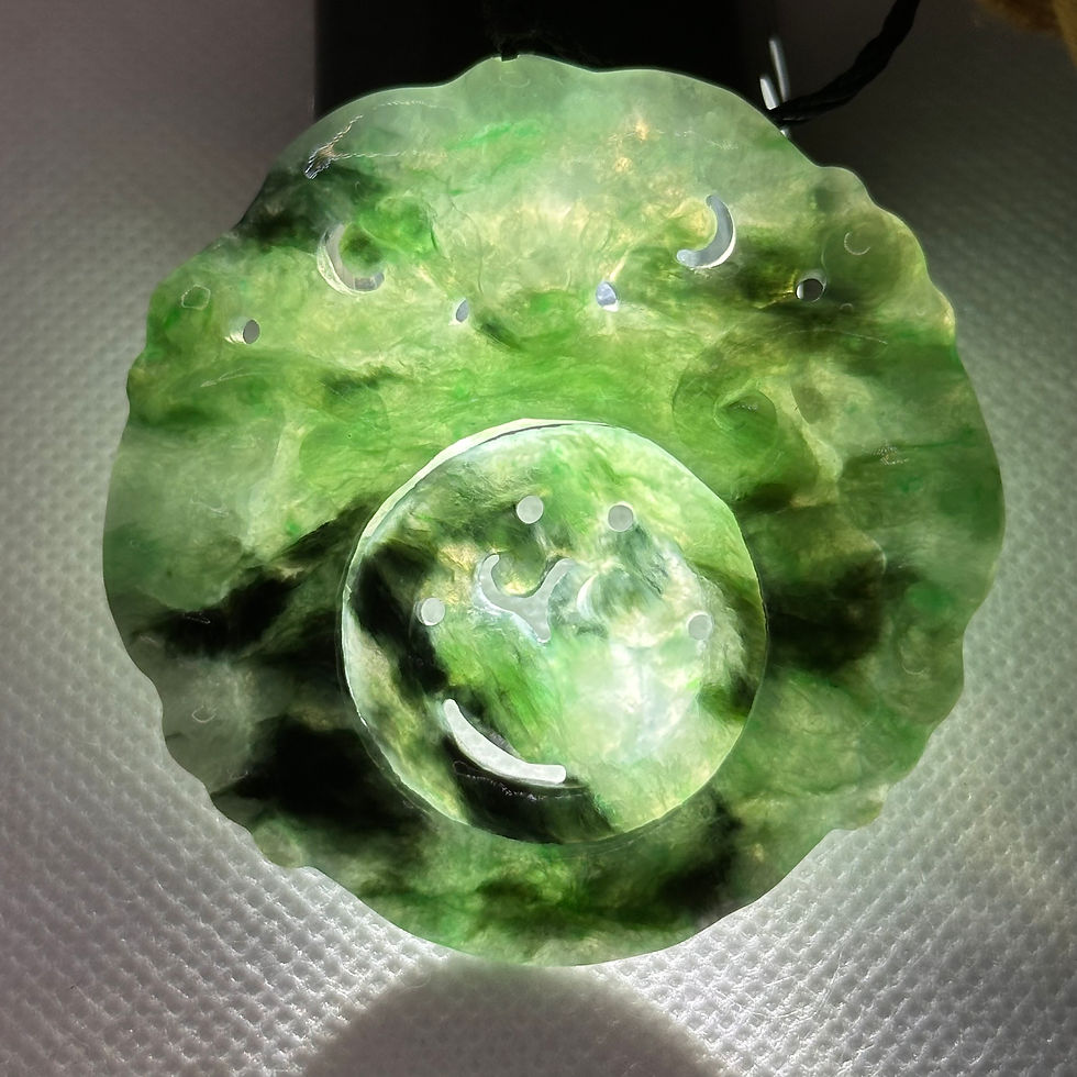 縮圖：【時來運轉．麟趾呈祥】— 糯種花青麒麟轉心掛牌
