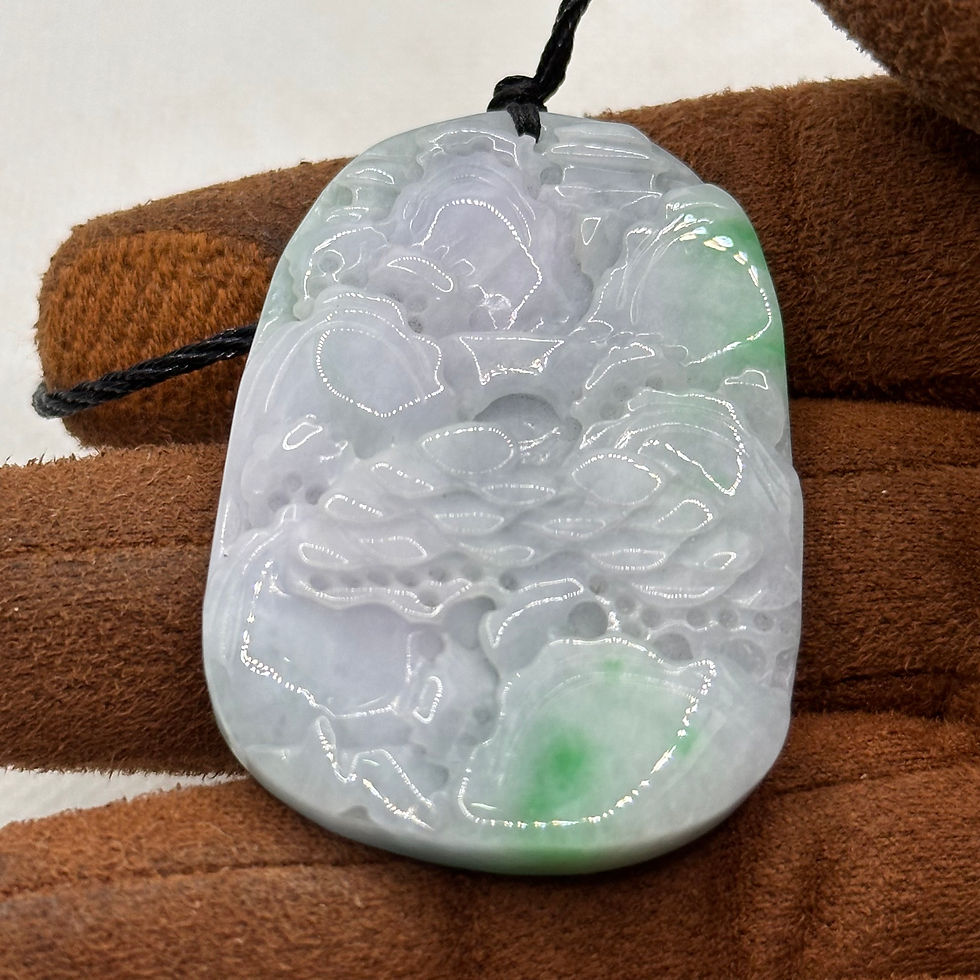 縮圖：【青巒入畫，自在山水間】- 翡翠山水掛飾